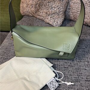 Loewe Hobo Puzzle Bag in Avocado Green